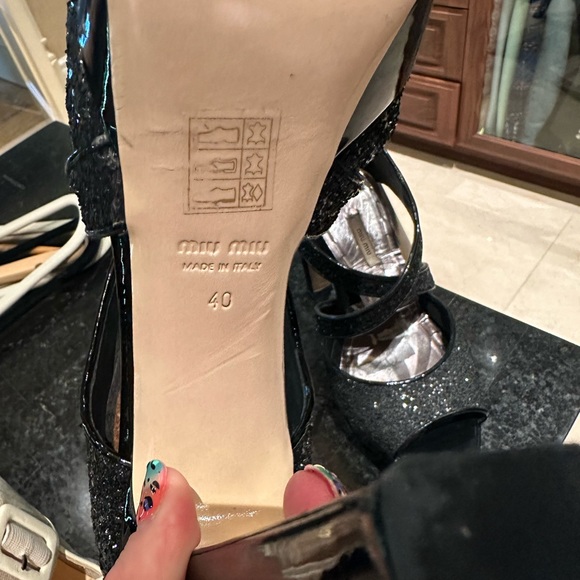 Miu Miu glitter platform sandals - Picture 4 of 6